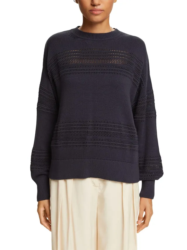 esprit-034ee1i306-damen-pullover-1er-pack-l-ssiger-strickpullover-mit-lockerer-p image 1