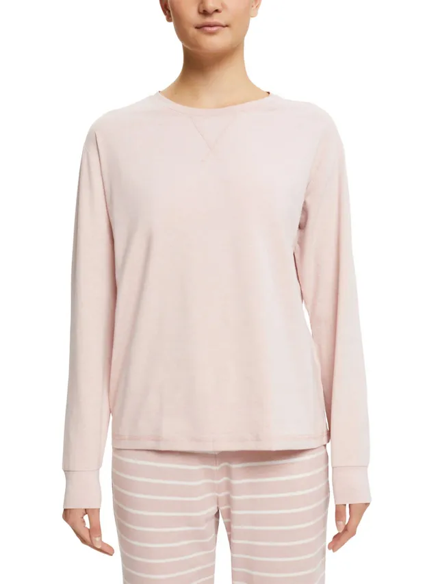 esprit-cosy-melange-sus-damen-longsleeve-pyjamaoberteil-kuscheliges-schlafshirt- image 1