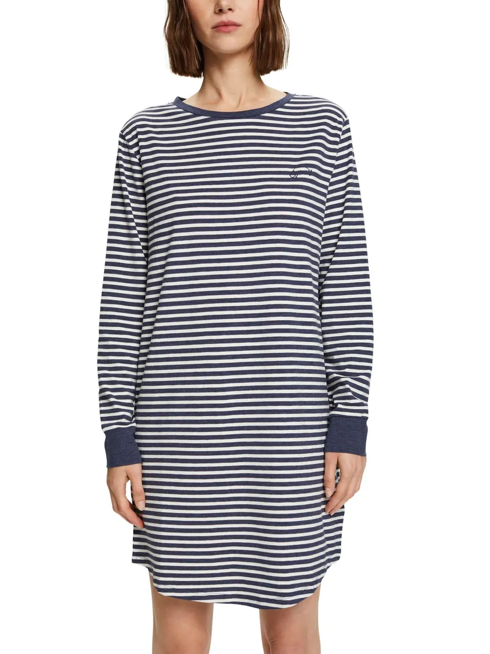 esprit-damen-modern-stripes-nachthemd-bequemes-schlaf-und-nachtkleid-mit-streife image 1