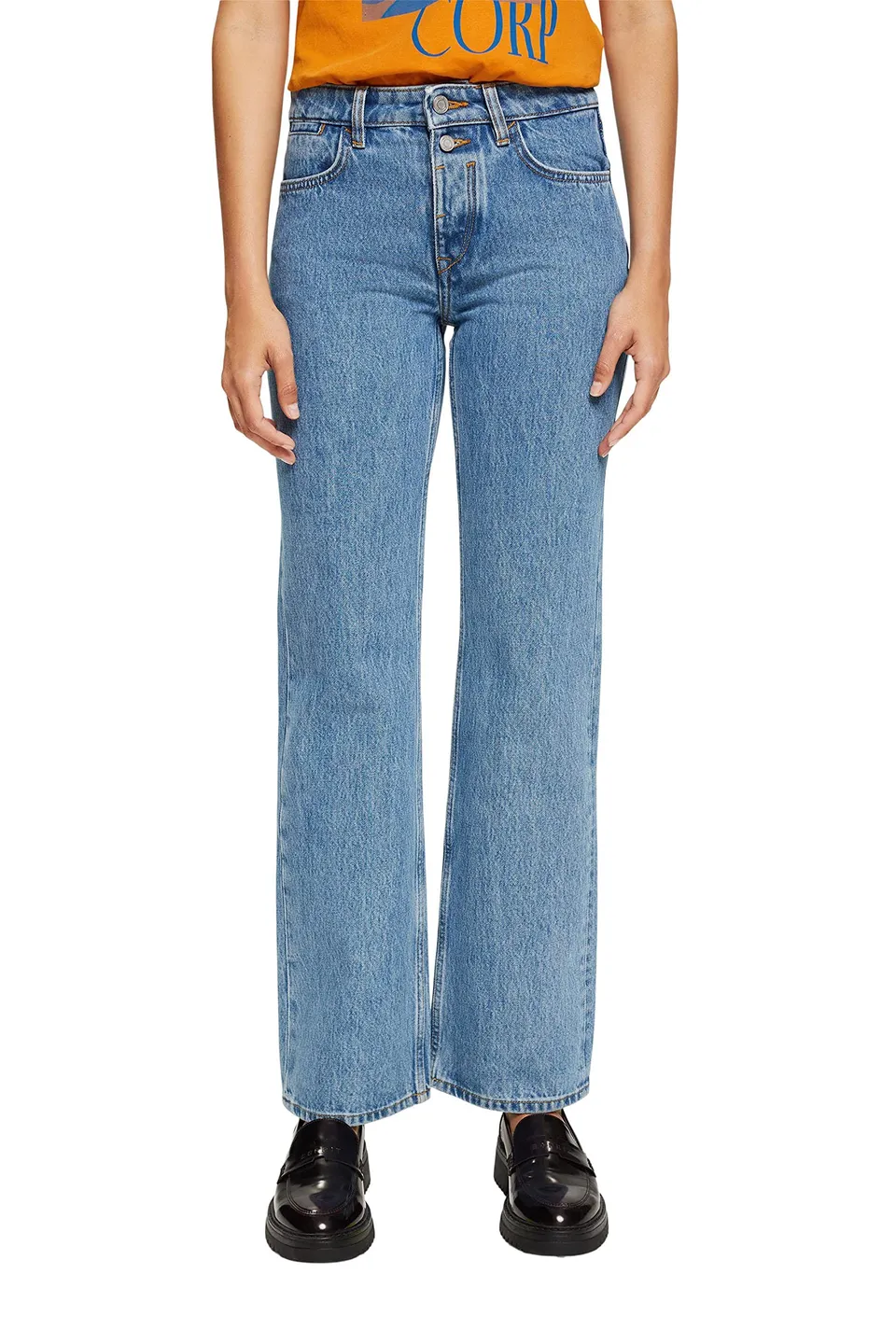 esprit-082ee1b315-damen-jeans-klassische-passform-aus-hochwertigem-denim image 1