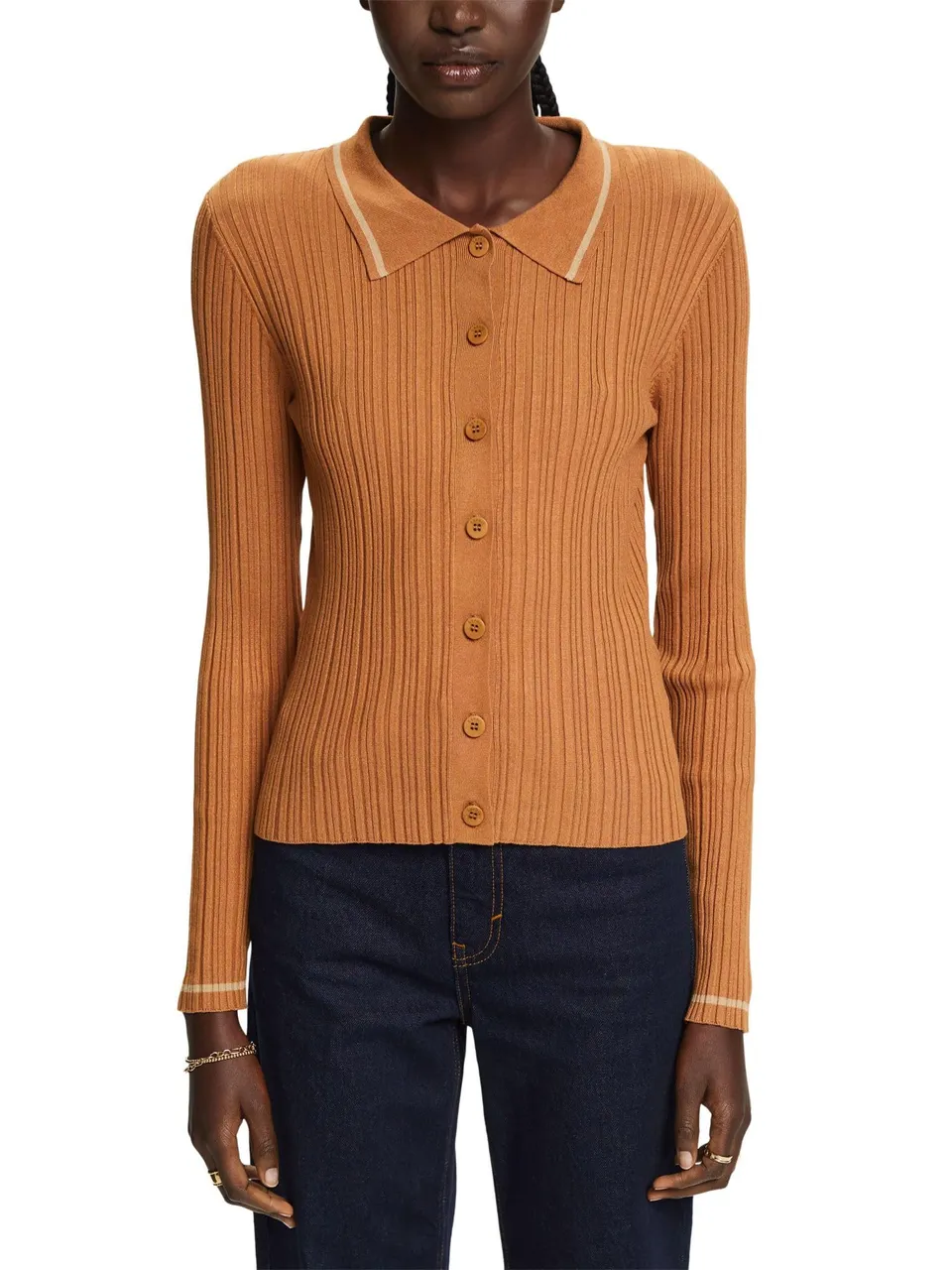 esprit-damen-strickjacke-083eo1i311-klassische-strickjacke-aus-feinem-strick-zum image 1