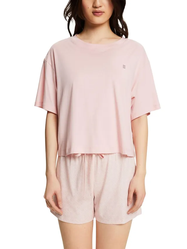 esprit-amelia-damen-pyjamaset-kurzarm-oberteil-mit-shorts-f-r-ruhigen-schlaf image 1