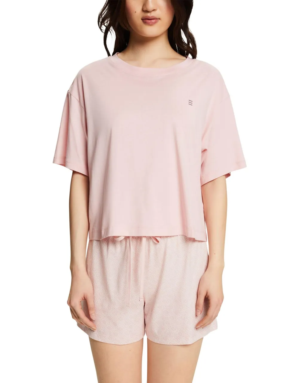 esprit-amelia-damen-pyjamaset-kurzarm-oberteil-mit-shorts-f-r-ruhigen-schlaf image 1