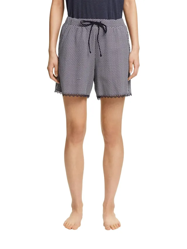 esprit-printed-cotton-lace-damen-pyjama-shorts image 1