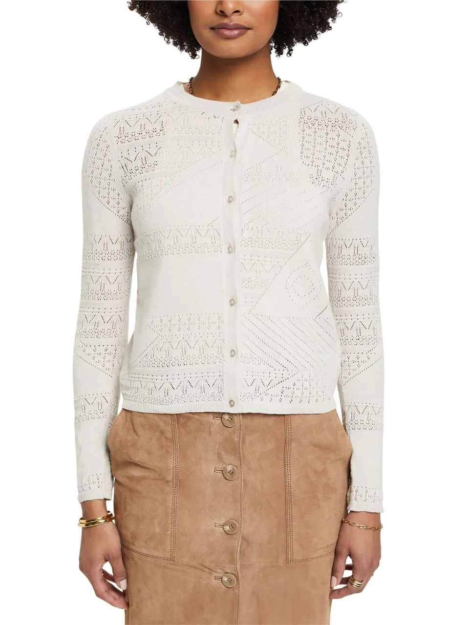 esprit-033eo1i305-damen-strickjacke-klassische-strick-cardigan-mit-entspanntem-k image 1