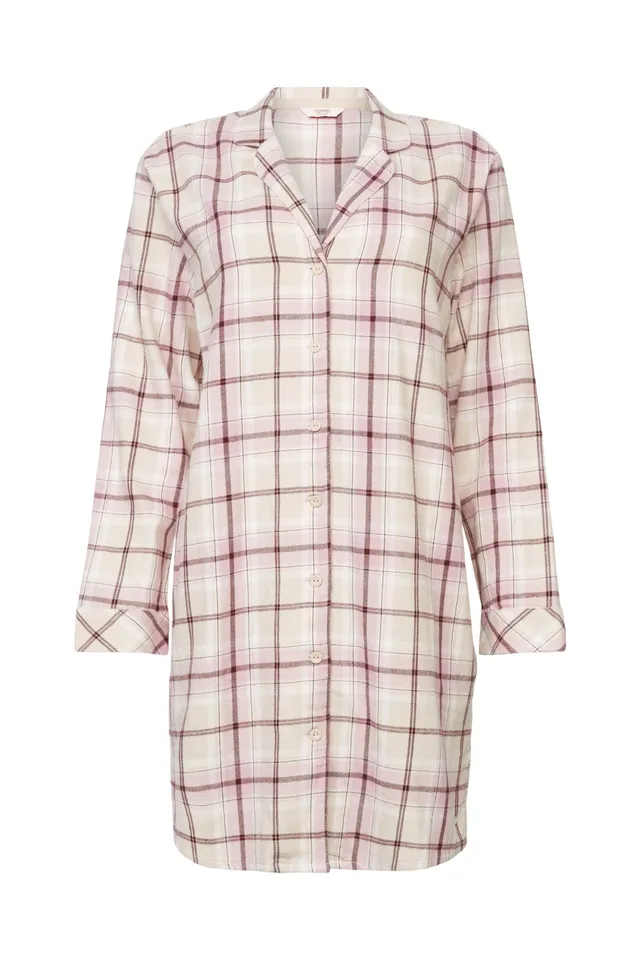 esprit-soft-flannel-damen-nachthemd-kuscheliges-flanell-nachtkleid-mit-langarm image 1