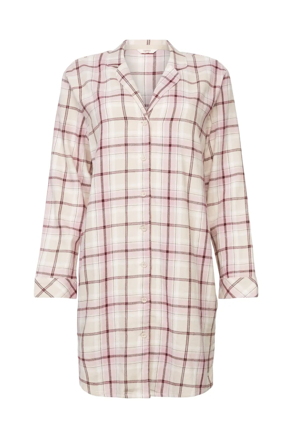 esprit-soft-flannel-damen-nachthemd-kuscheliges-flanell-nachtkleid-mit-langarm image 1