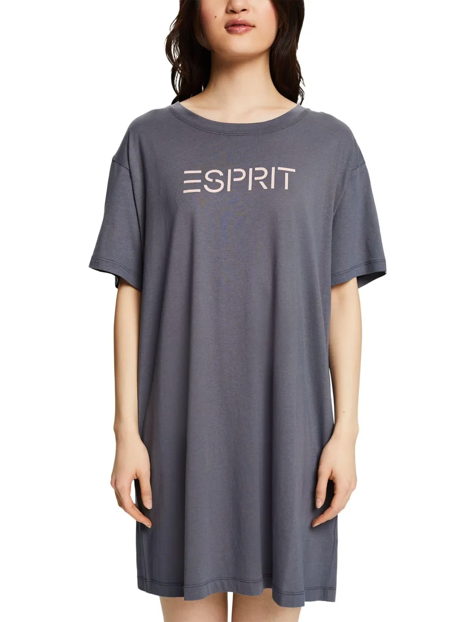 esprit-amelia-damen-nachthemd-mit-langen-armen-bequemes-schlafshirt-aus-weicher- image 1