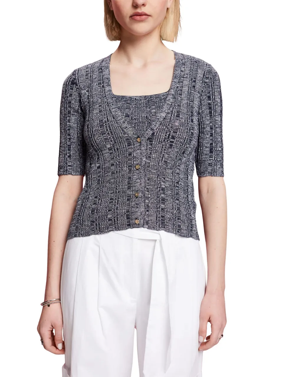 esprit-053eo1i302-damen-strickjacke-klassische-cardigan-mit-angenehmer-strickqua image 1