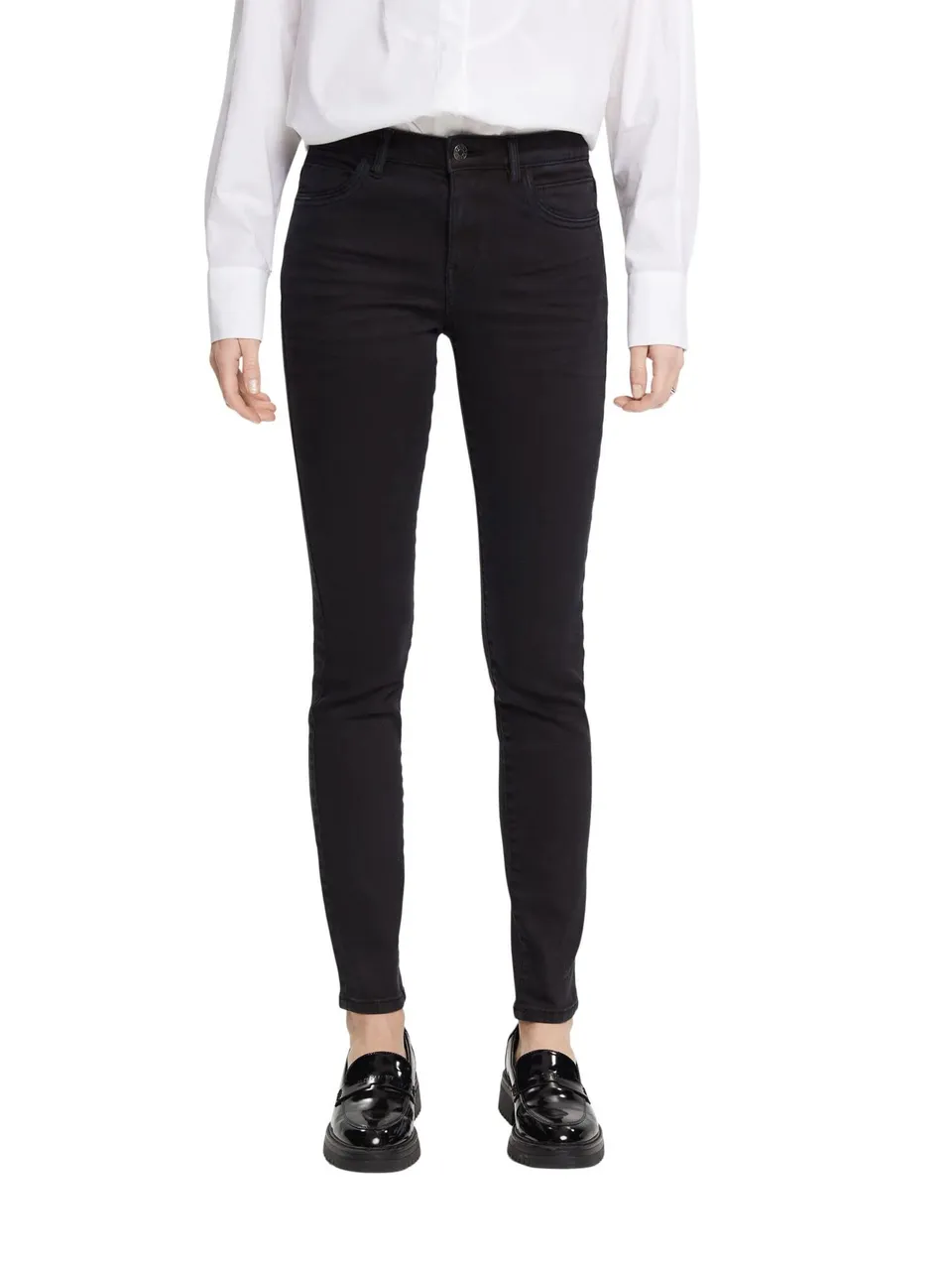 esprit-122ee1b319-damen-hose-in-black-hosen-mit-regular-passform image 1