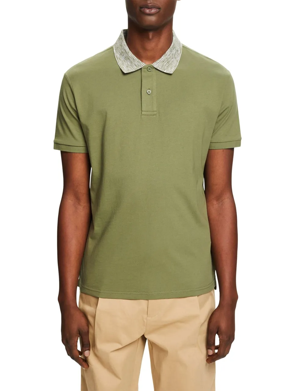 esprit-034ee2k311-herren-polohemd-in-light-khaki-klassischer-piqu-look-f-r-freiz image 1