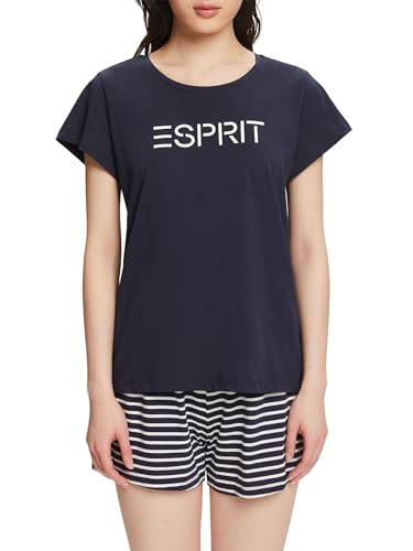 esprit-mia-damen-pyjamaset-mit-kurzarm-shirt-und-shorts-schlafanzug-set-f-r-warm image 8