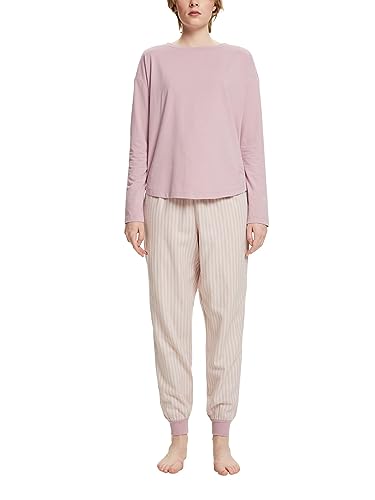 esprit-damen-flannel-stripe-pyjamaset-kariertes-langarm-schlafanzug-set-aus-kusc image 6