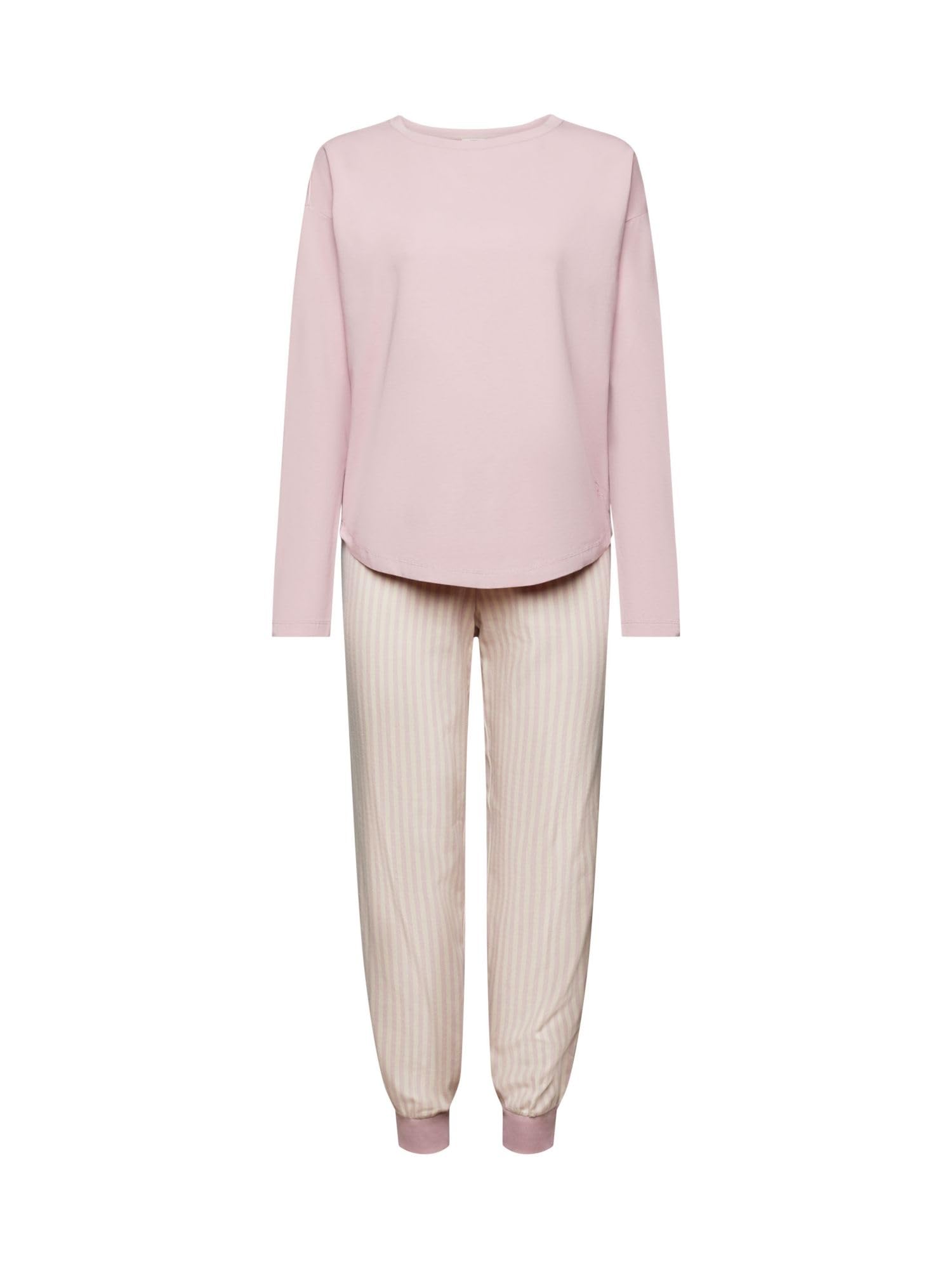 esprit-damen-flannel-stripe-pyjamaset-kariertes-langarm-schlafanzug-set-aus-kusc image 3