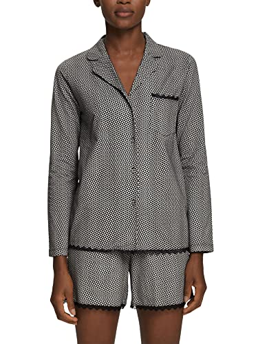 esprit-damen-printed-cotton-lace-schlafshirt-kurz-rmliges-pyjamashirt-aus-baumwo image 7