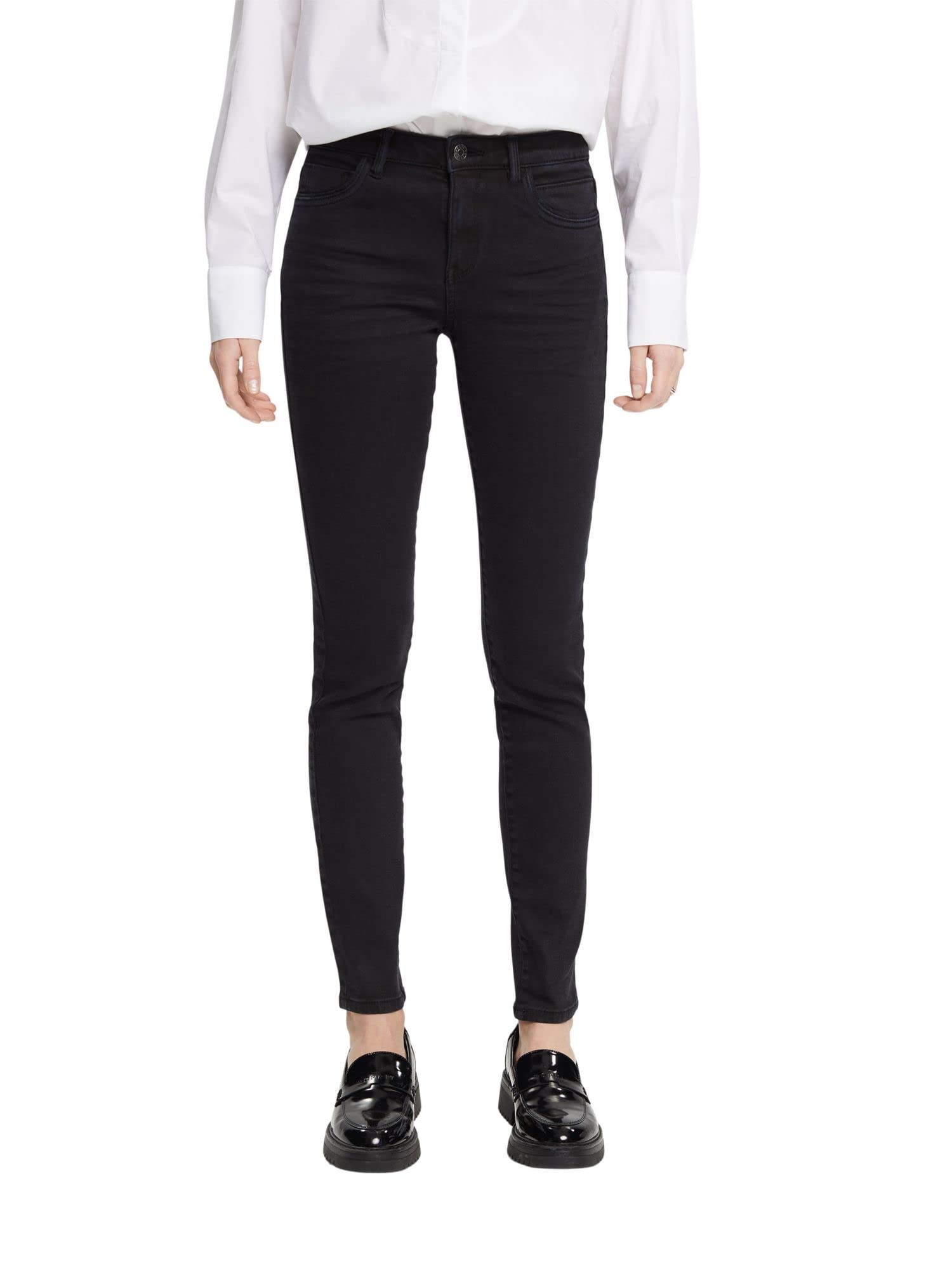 esprit-122ee1b319-damen-hose-in-black-hosen-mit-regular-passform image 1