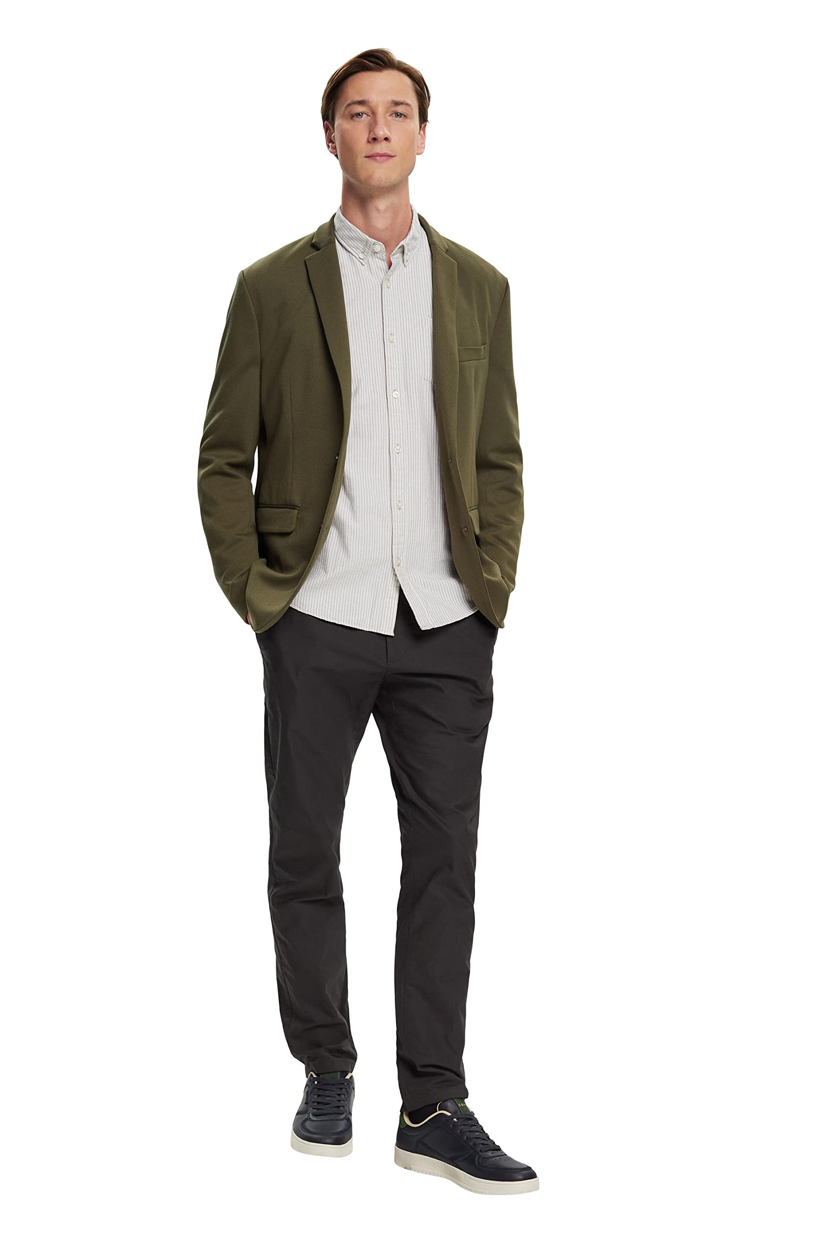 esprit-013ee2g310-herren-blazer-farbe-360-olive-smarter-stoffsakko-f-r-b-ro-und- image 5