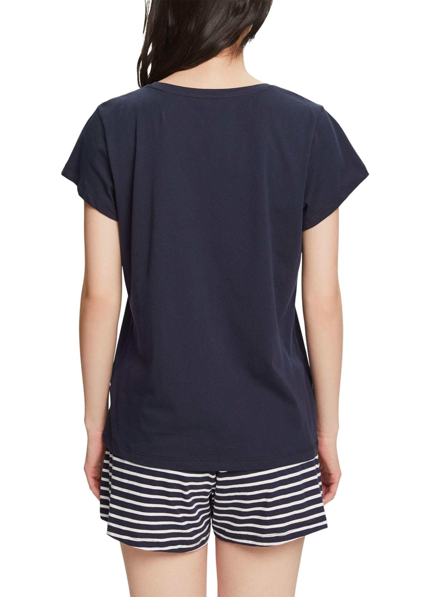 esprit-mia-damen-pyjamaset-mit-kurzarm-shirt-und-shorts-schlafanzug-set-f-r-warm image 2