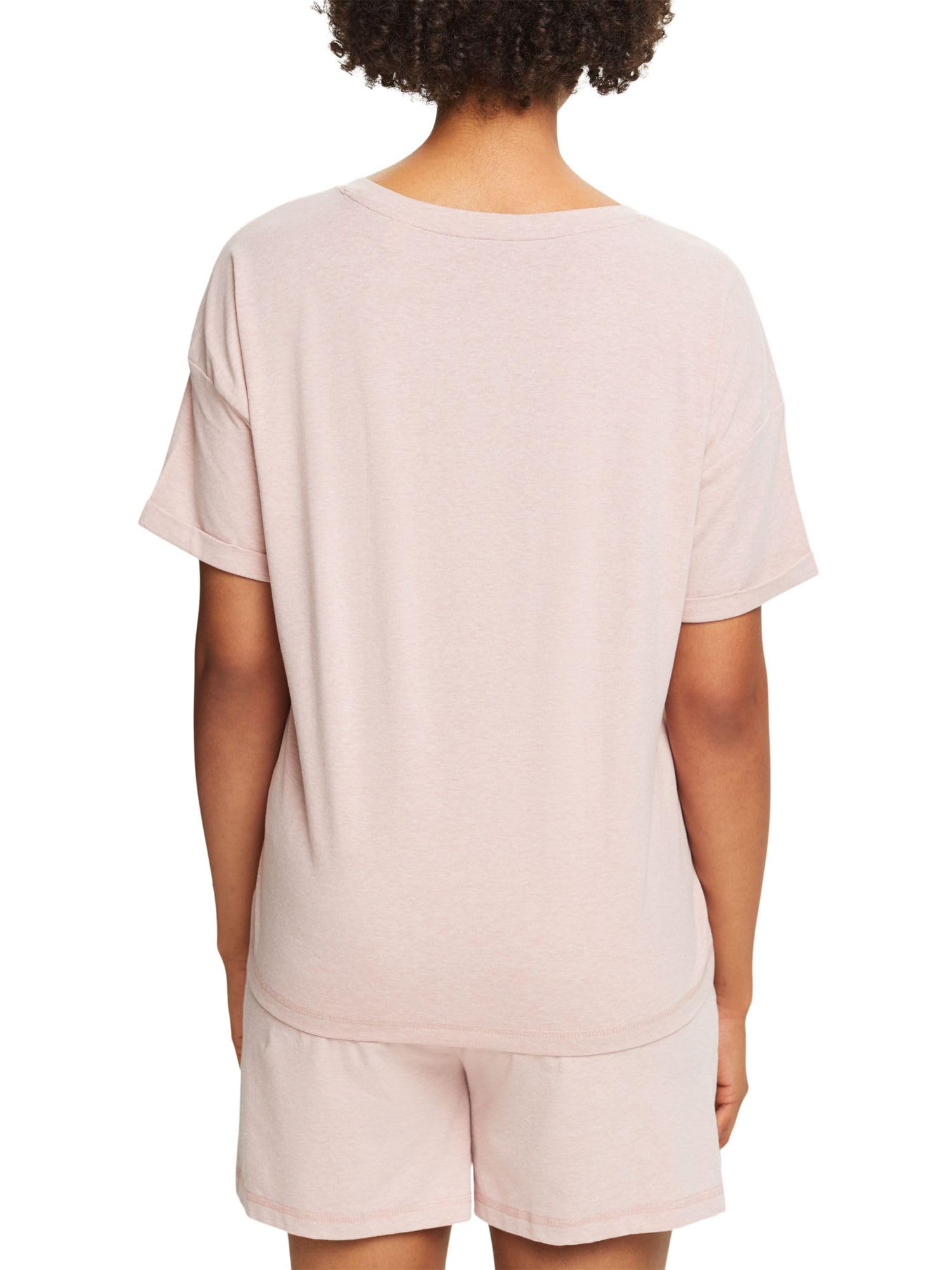 esprit-cosy-melange-sus-s-shirt-ss-damen-pyjamaoberteil-kurzes-schlafshirt-mit-m image 2