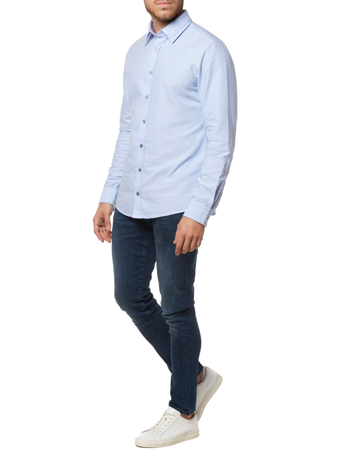 joop-hanson-herren-oxford-oberhemd-langarm-slim-fit-blau image 4