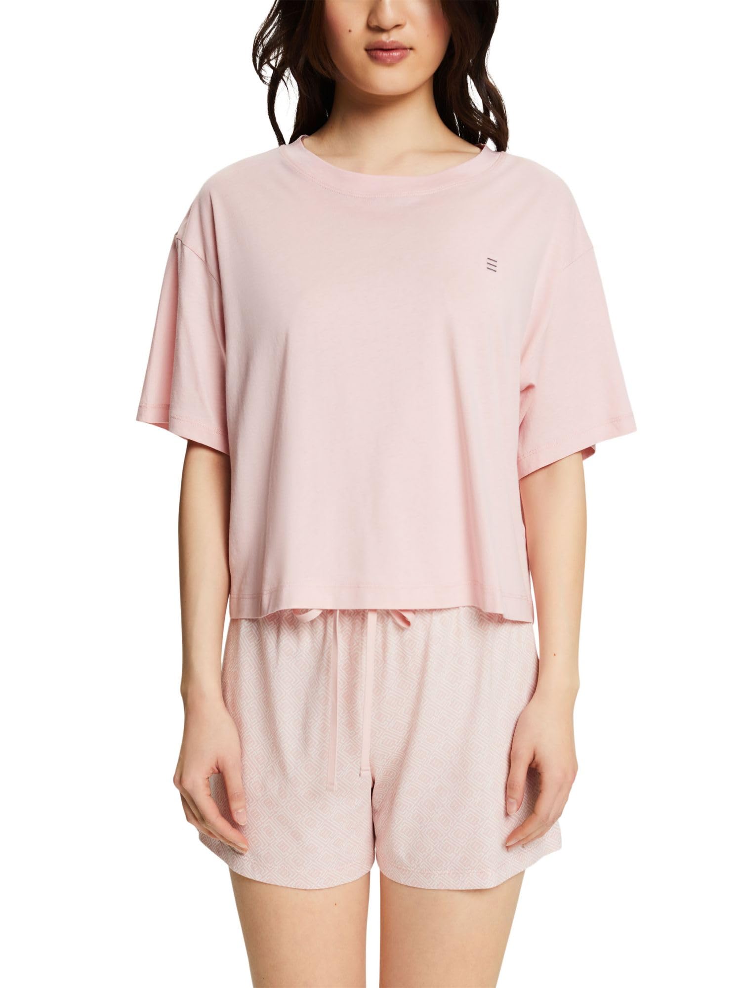 esprit-amelia-damen-pyjamaset-kurzarm-oberteil-mit-shorts-f-r-ruhigen-schlaf image 1