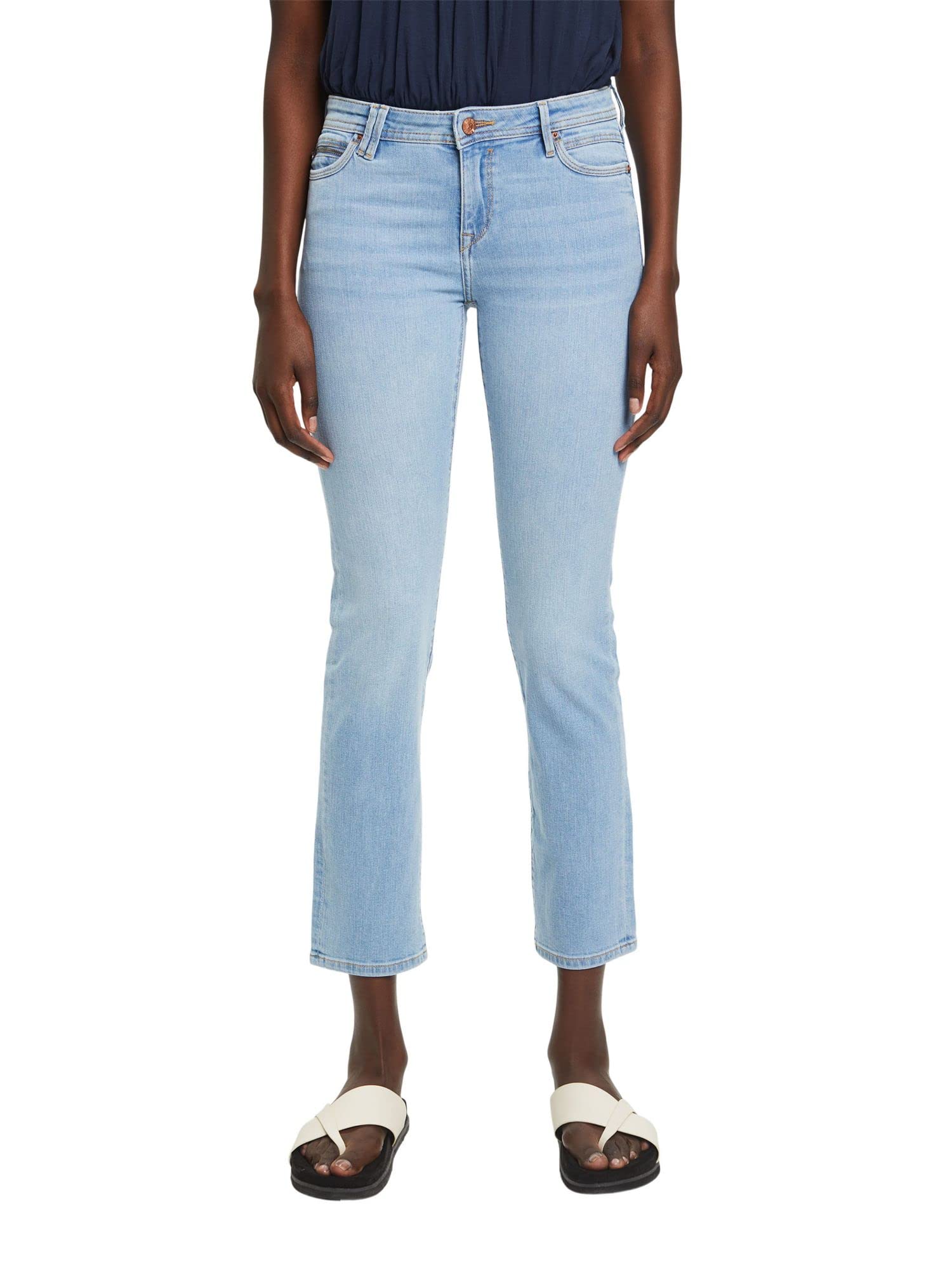 esprit-damen-low-cut-jeans-straight-leg-stretch-jeans-mit-five-pocket-styling image 1