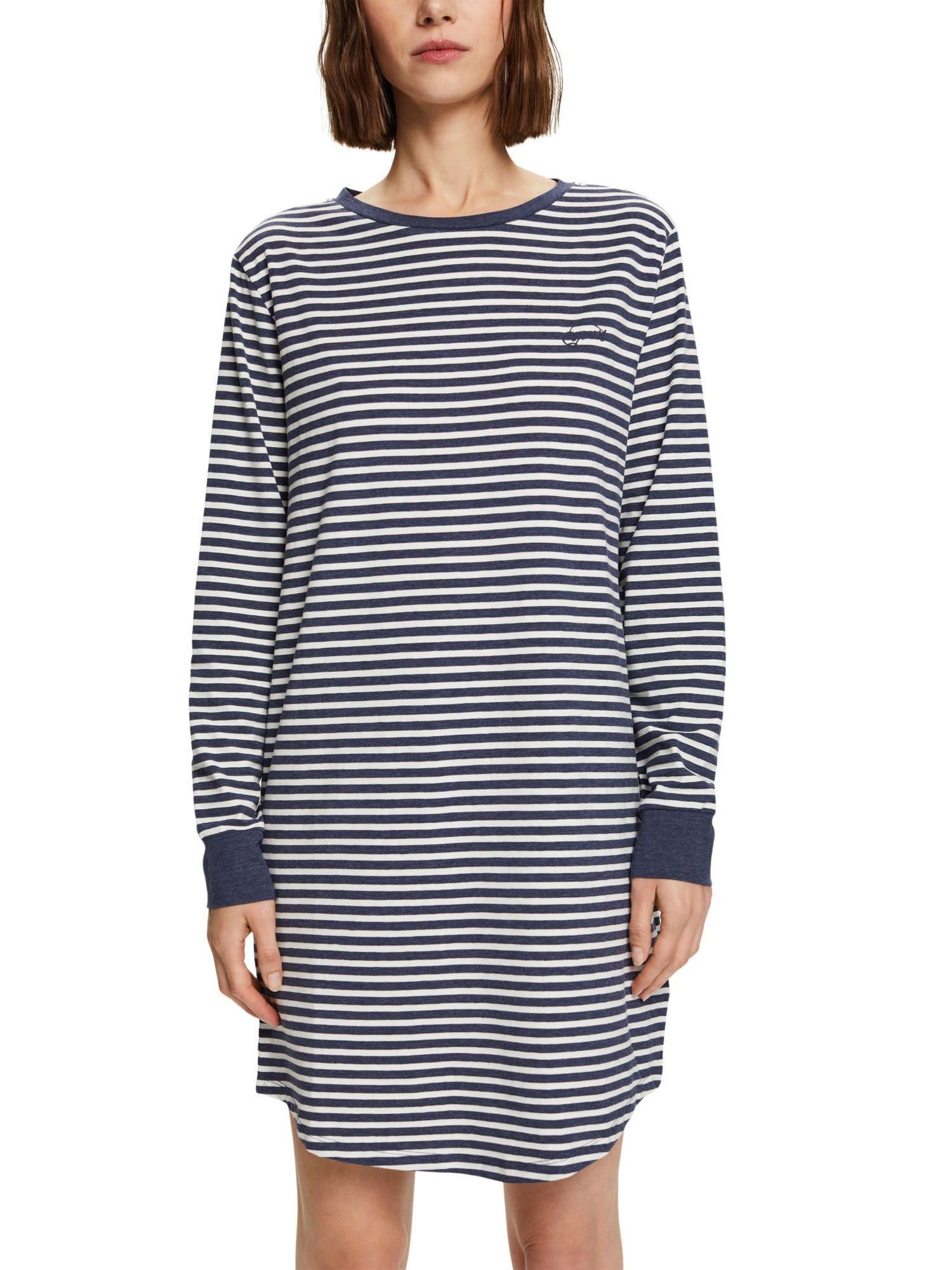 esprit-damen-modern-stripes-nachthemd-bequemes-schlaf-und-nachtkleid-mit-streife image 1