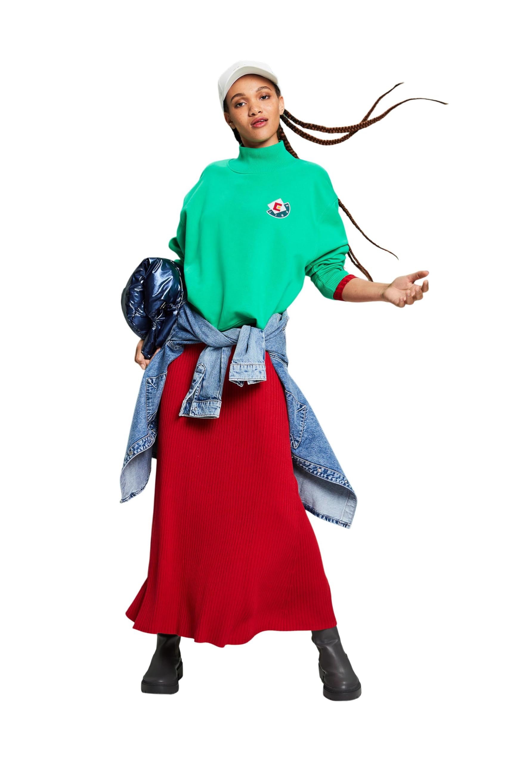 esprit-damen-sweatshirt-103ee1j306-klassisches-damen-sweatshirt-mit-entspannter- image 3
