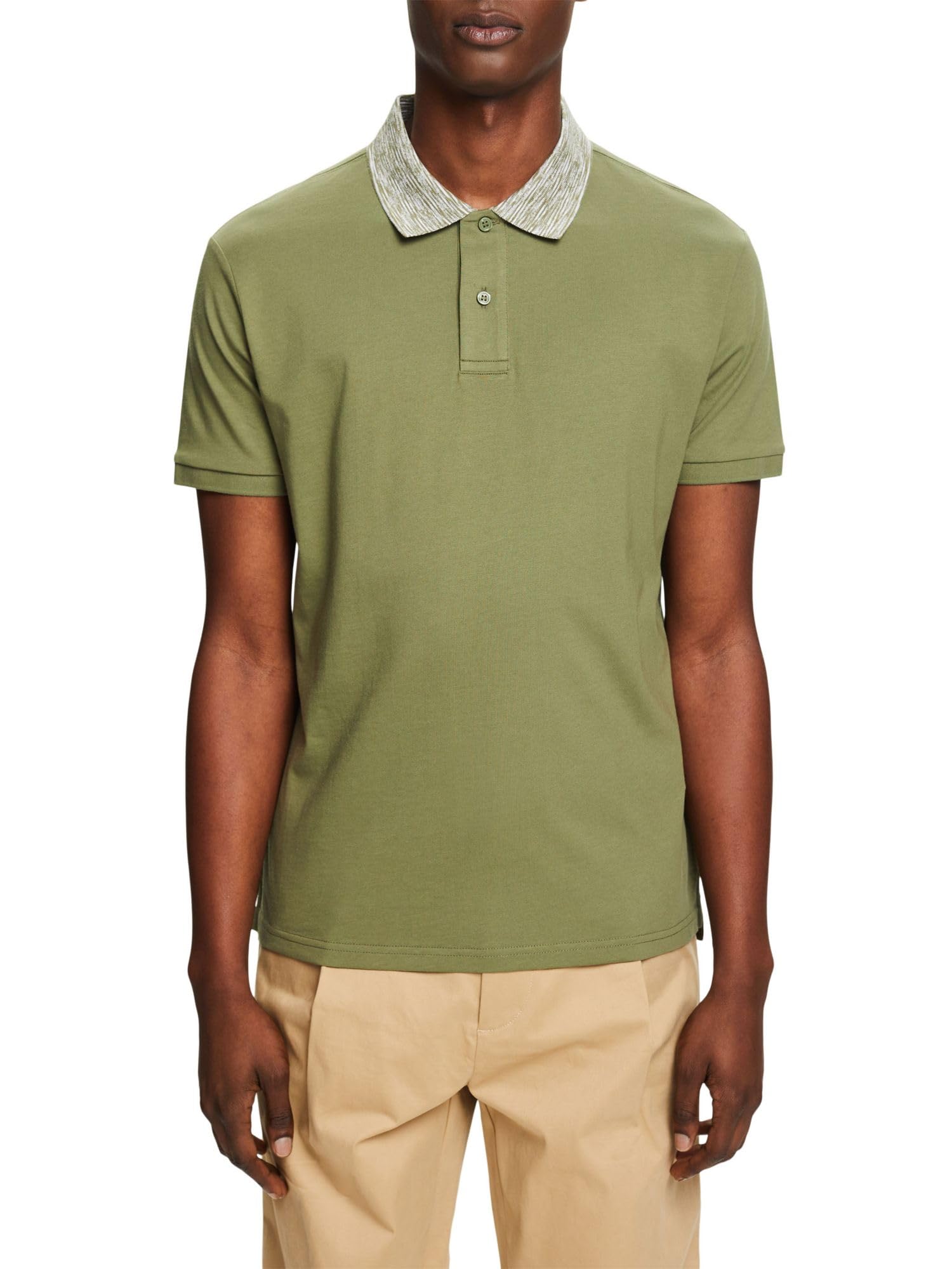esprit-034ee2k311-herren-polohemd-in-light-khaki-klassischer-piqu-look-f-r-freiz image 1