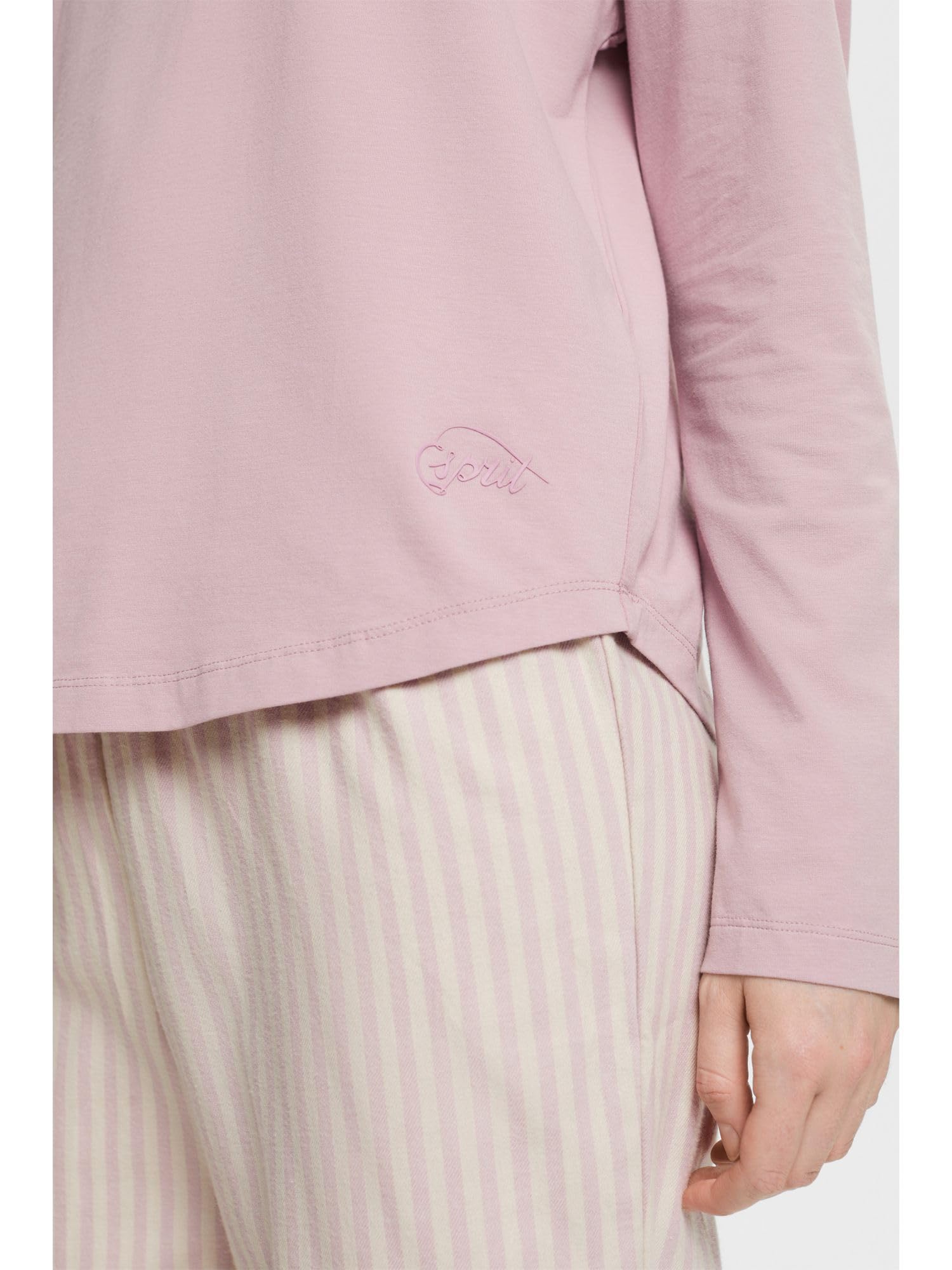 esprit-damen-flannel-stripe-pyjamaset-kariertes-langarm-schlafanzug-set-aus-kusc image 4