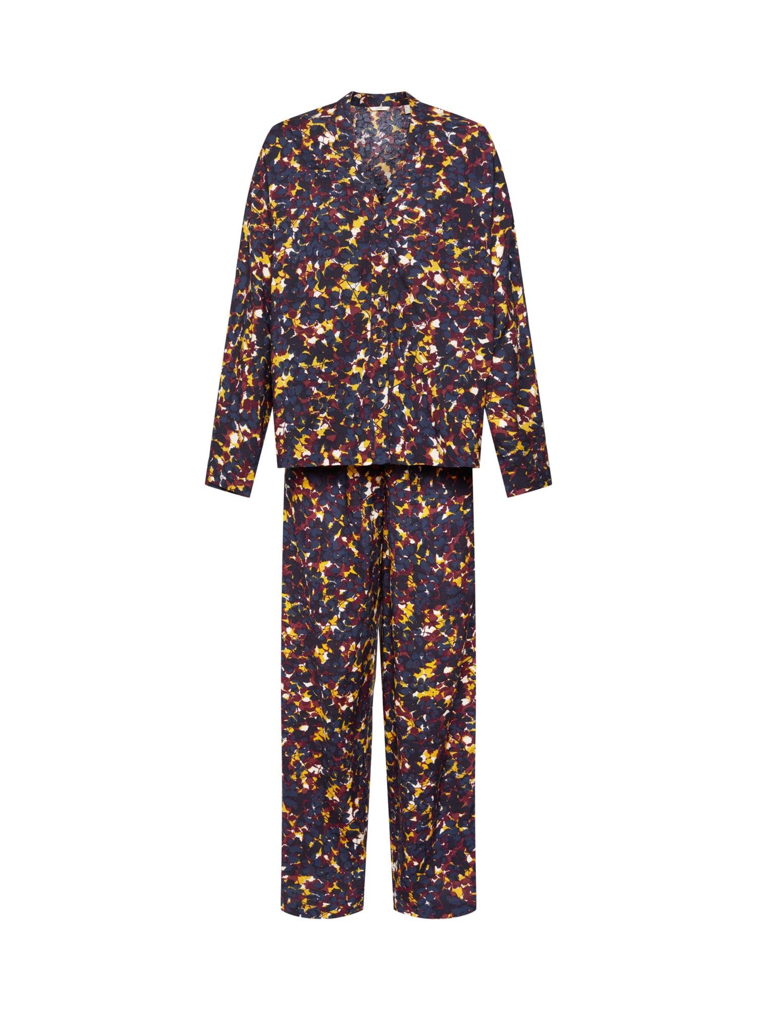 esprit-printed-woven-damen-pyjamaset-mit-bedrucktem-webstoff-schlafanzug-set-mit image 1