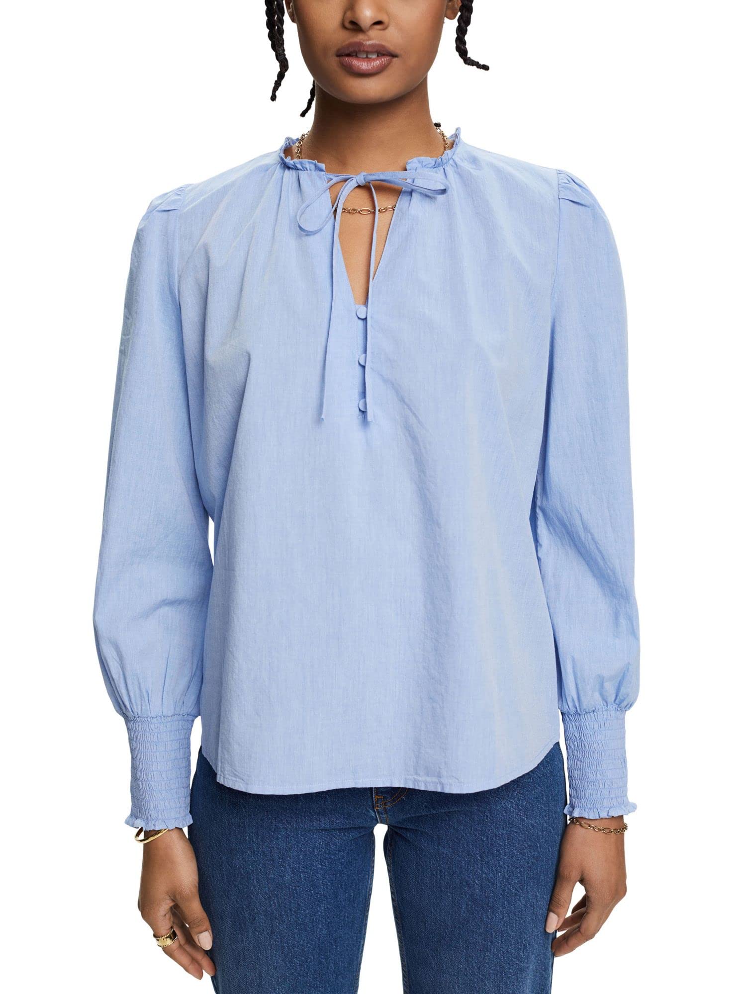 esprit-023cc1f303-damen-bluse-klassische-alltagsbluse-mit-vielseitigem-styling image 6