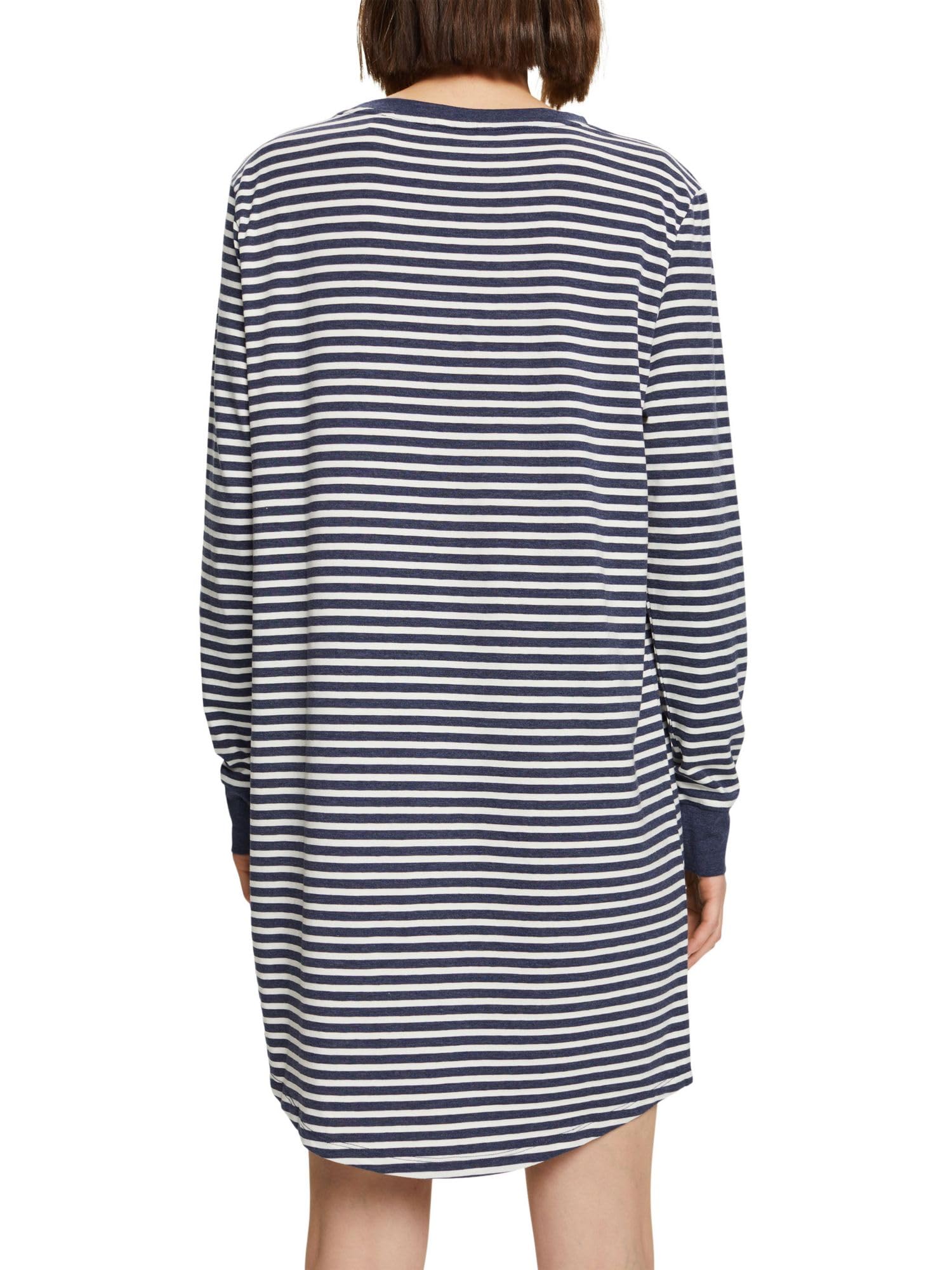 esprit-damen-modern-stripes-nachthemd-bequemes-schlaf-und-nachtkleid-mit-streife image 2