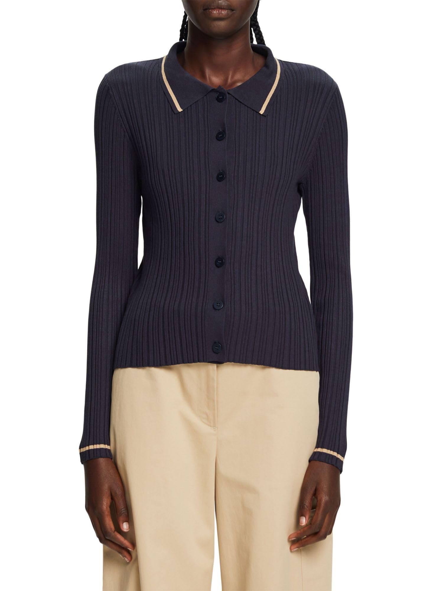 esprit-damen-strickjacke-083eo1i311-klassische-strickjacke-aus-feinem-strick-zum image 6