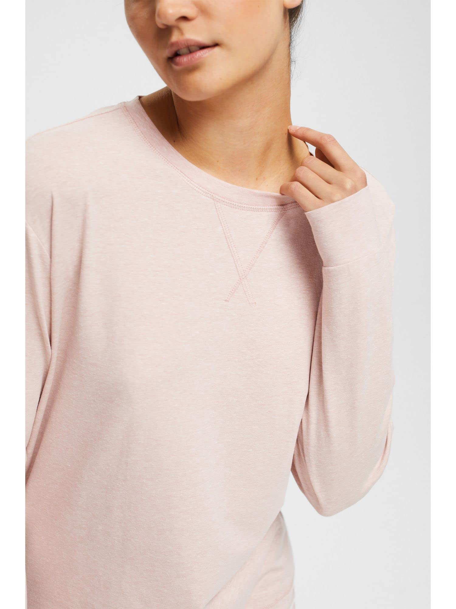 esprit-cosy-melange-sus-damen-longsleeve-pyjamaoberteil-kuscheliges-schlafshirt- image 4