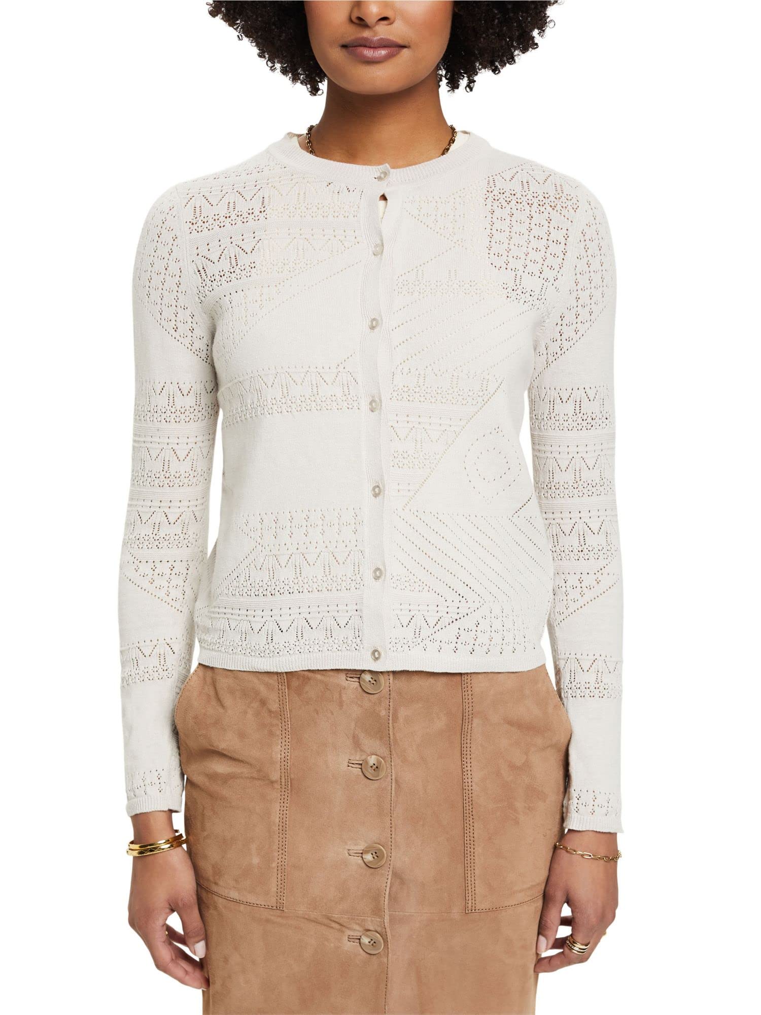esprit-033eo1i305-damen-strickjacke-klassische-strick-cardigan-mit-entspanntem-k image 1