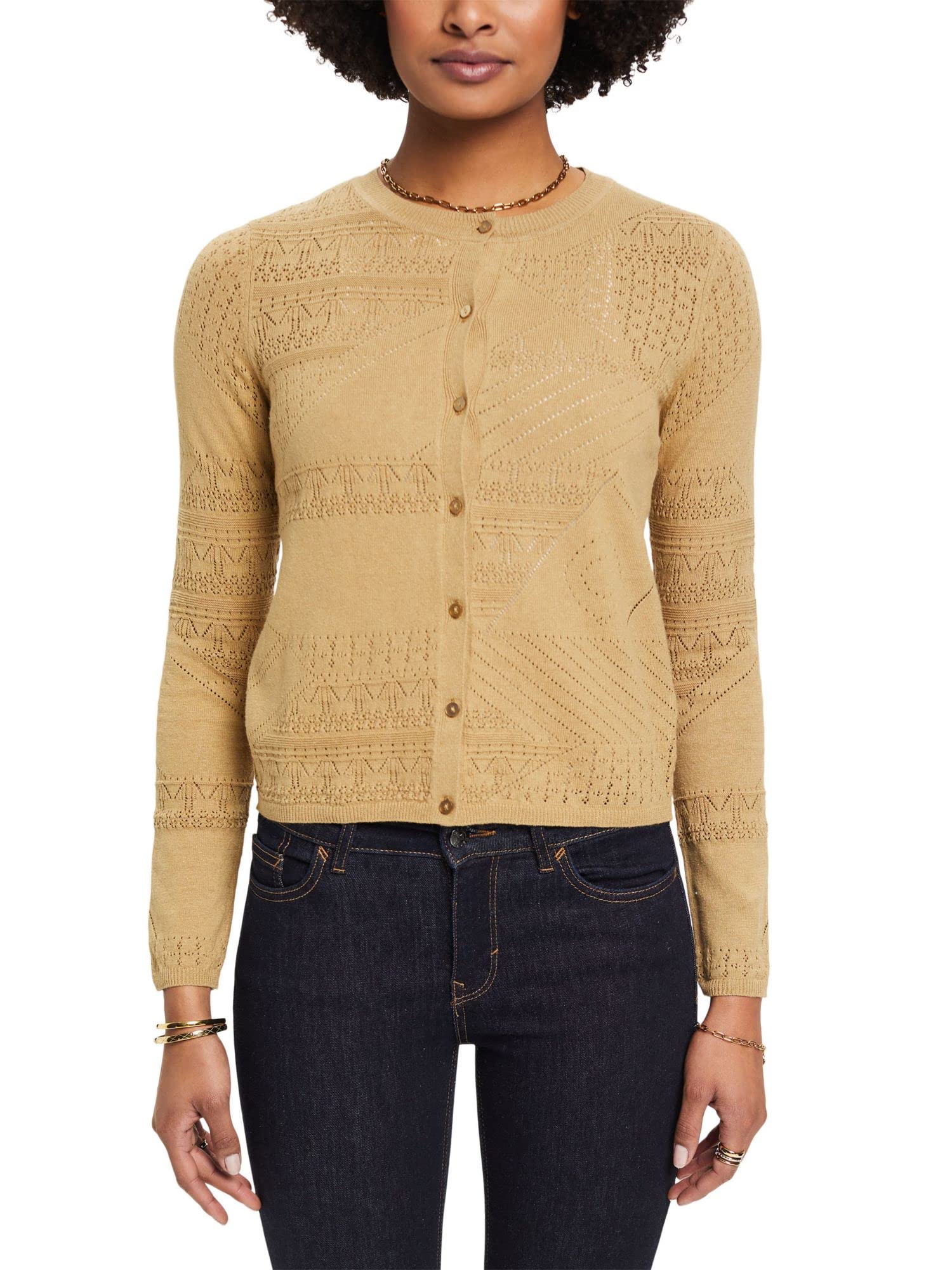 esprit-033eo1i305-damen-strickjacke-klassische-strick-cardigan-mit-entspanntem-k image 7