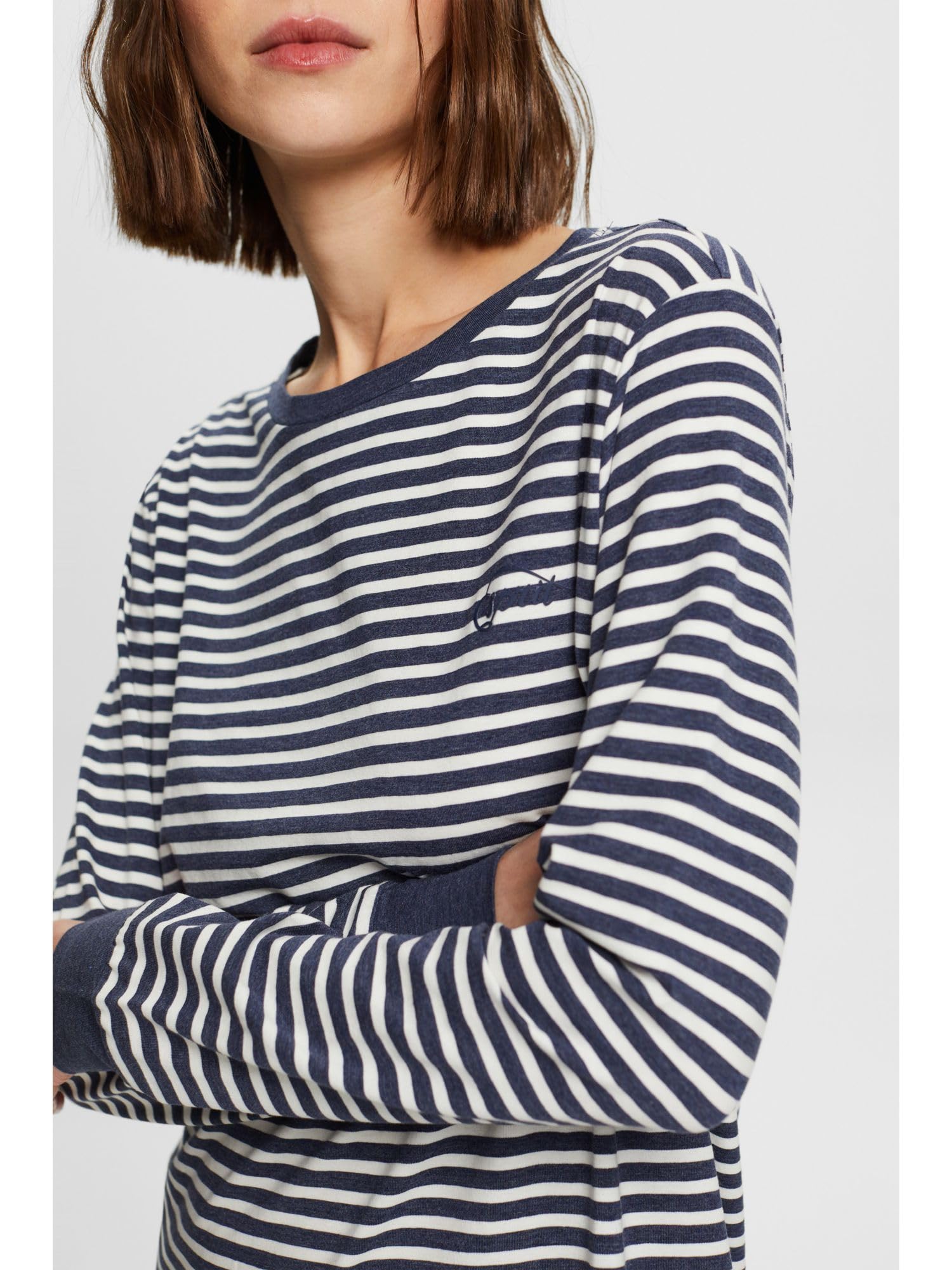 esprit-damen-modern-stripes-nachthemd-bequemes-schlaf-und-nachtkleid-mit-streife image 4