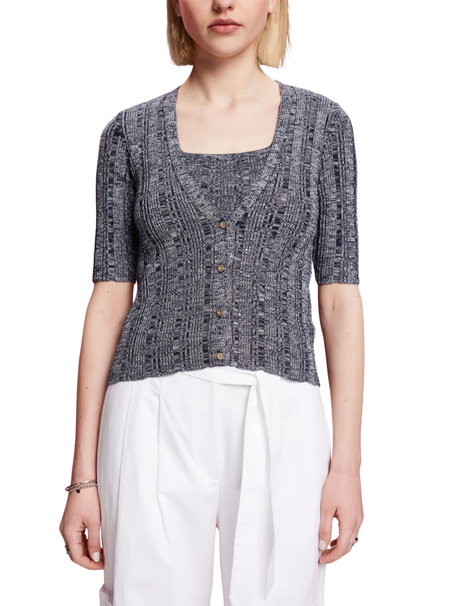 esprit-053eo1i302-damen-strickjacke-klassische-cardigan-mit-angenehmer-strickqua image 1