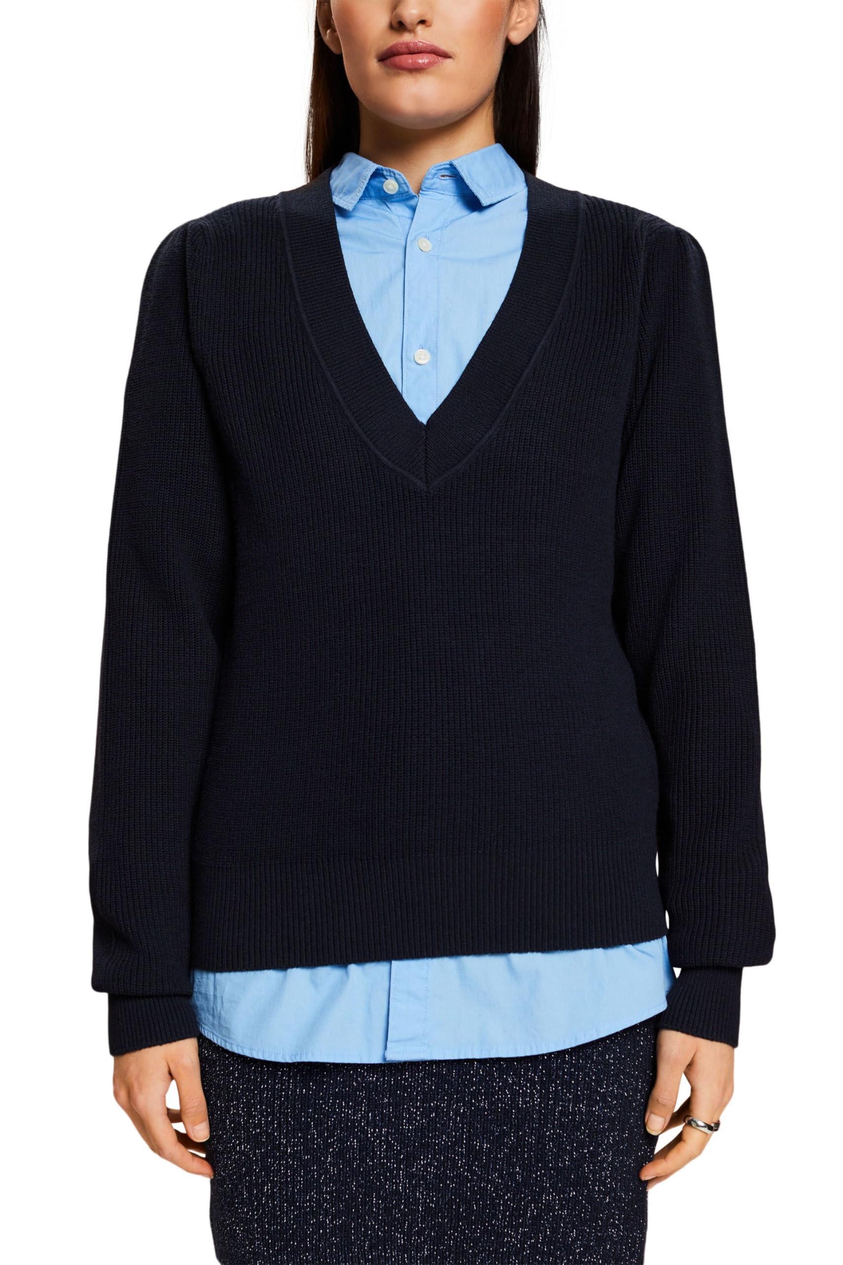 esprit-113ee1i347-damen-pullover-strickpullover-mit-normaler-passform-und-rmelfr image 1