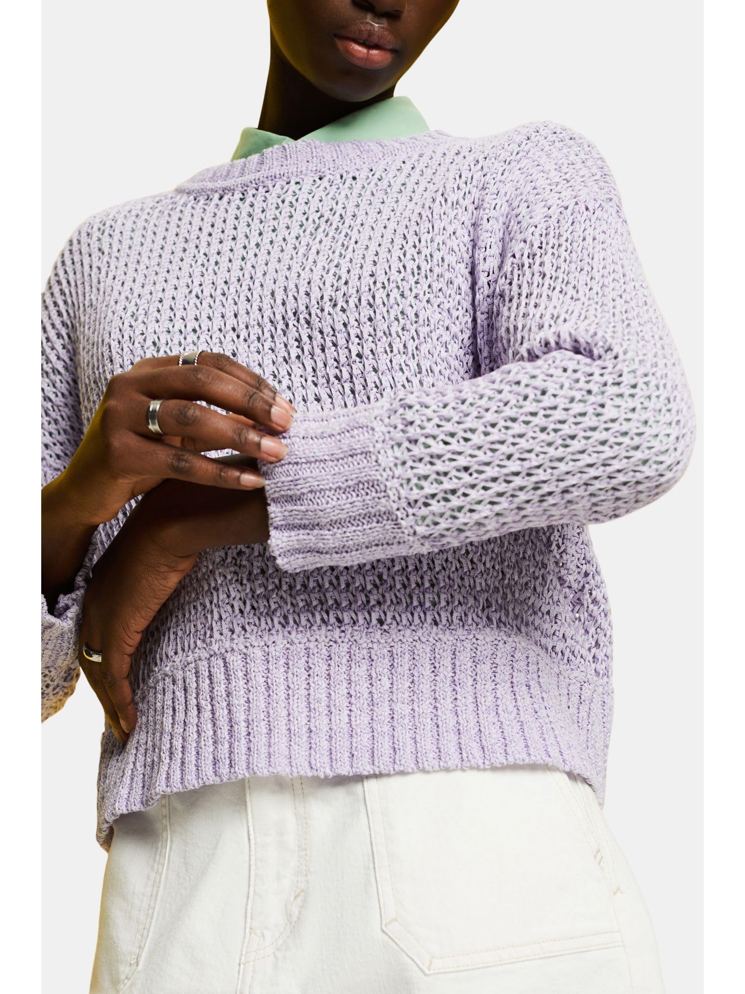 esprit-033eo1i308-damen-pullover-klassischer-strickpullover-mit-relaxed-passform image 4