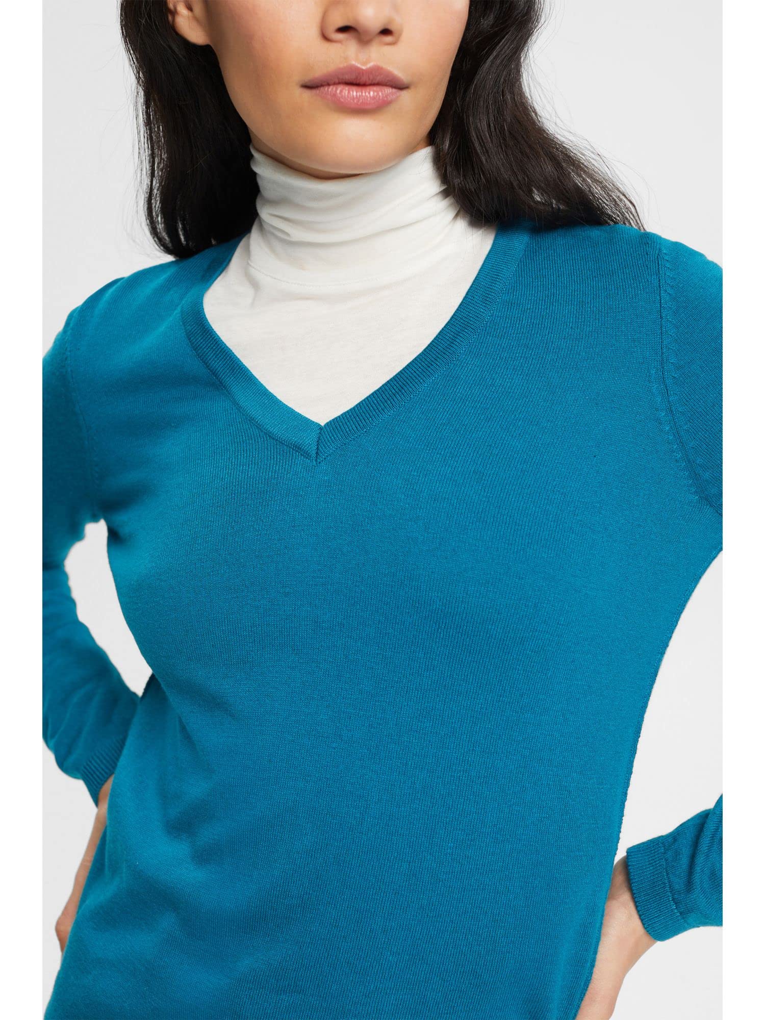 esprit-damen-v-neck-strick-pullover-strickpullover-mit-klassischem-v-ausschnitt image 4