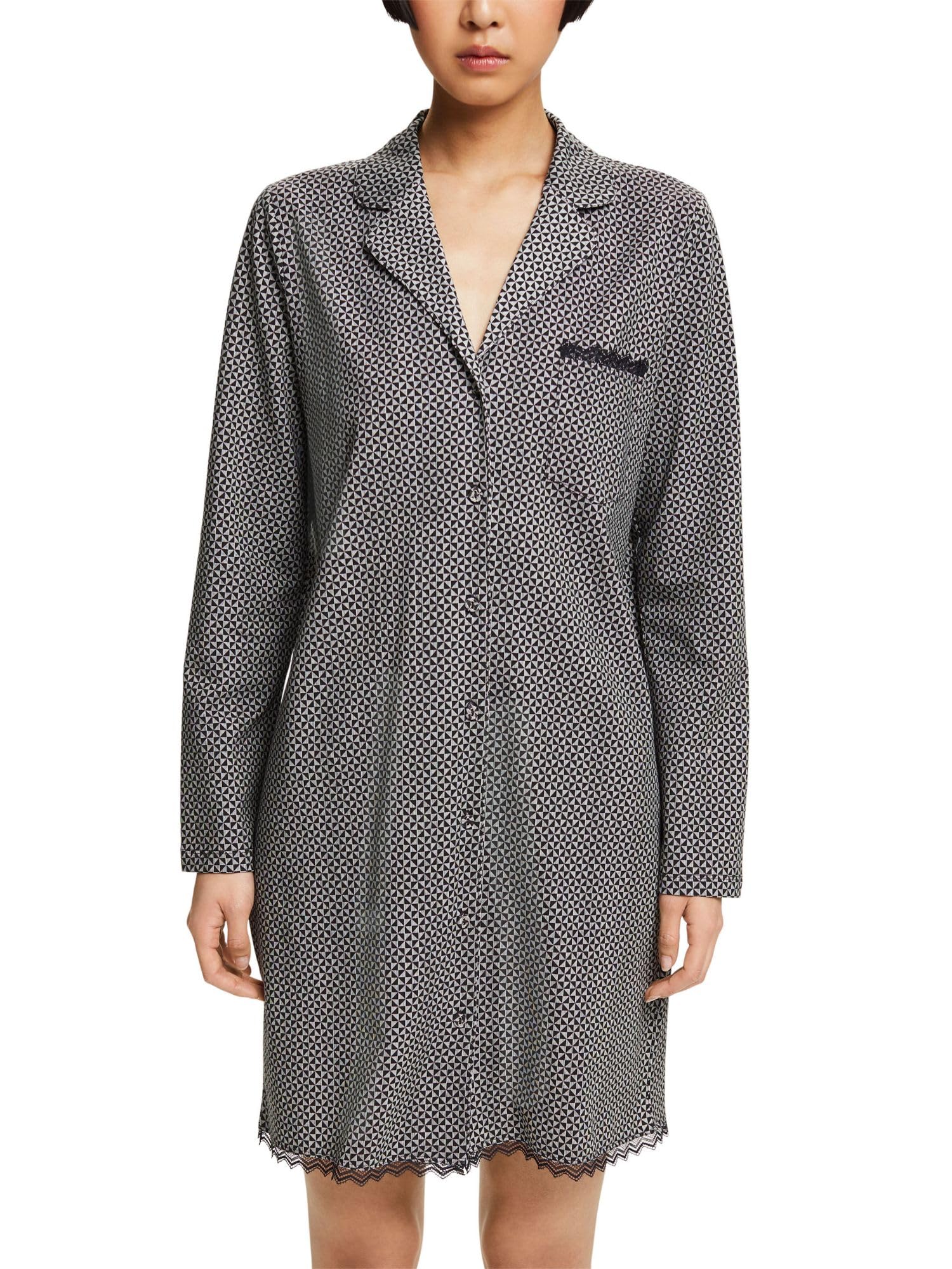 esprit-printed-cotton-lace-damen-nachthemd-leichtes-baumwoll-nachtkleid-mit-spit image 6
