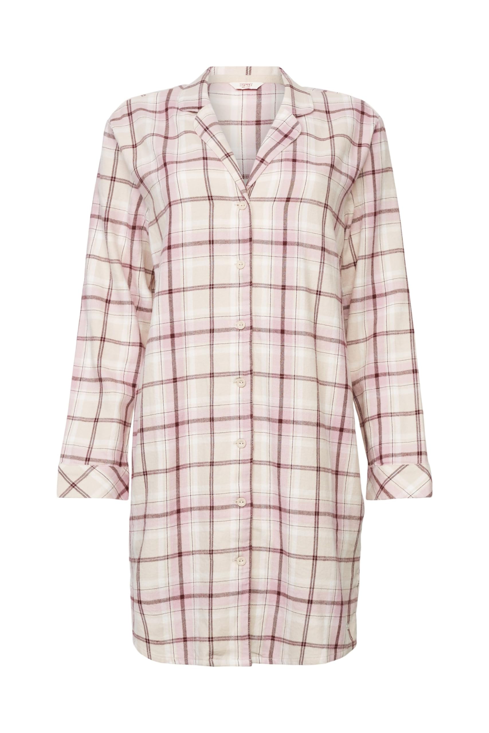 esprit-soft-flannel-damen-nachthemd-kuscheliges-flanell-nachtkleid-mit-langarm image 1
