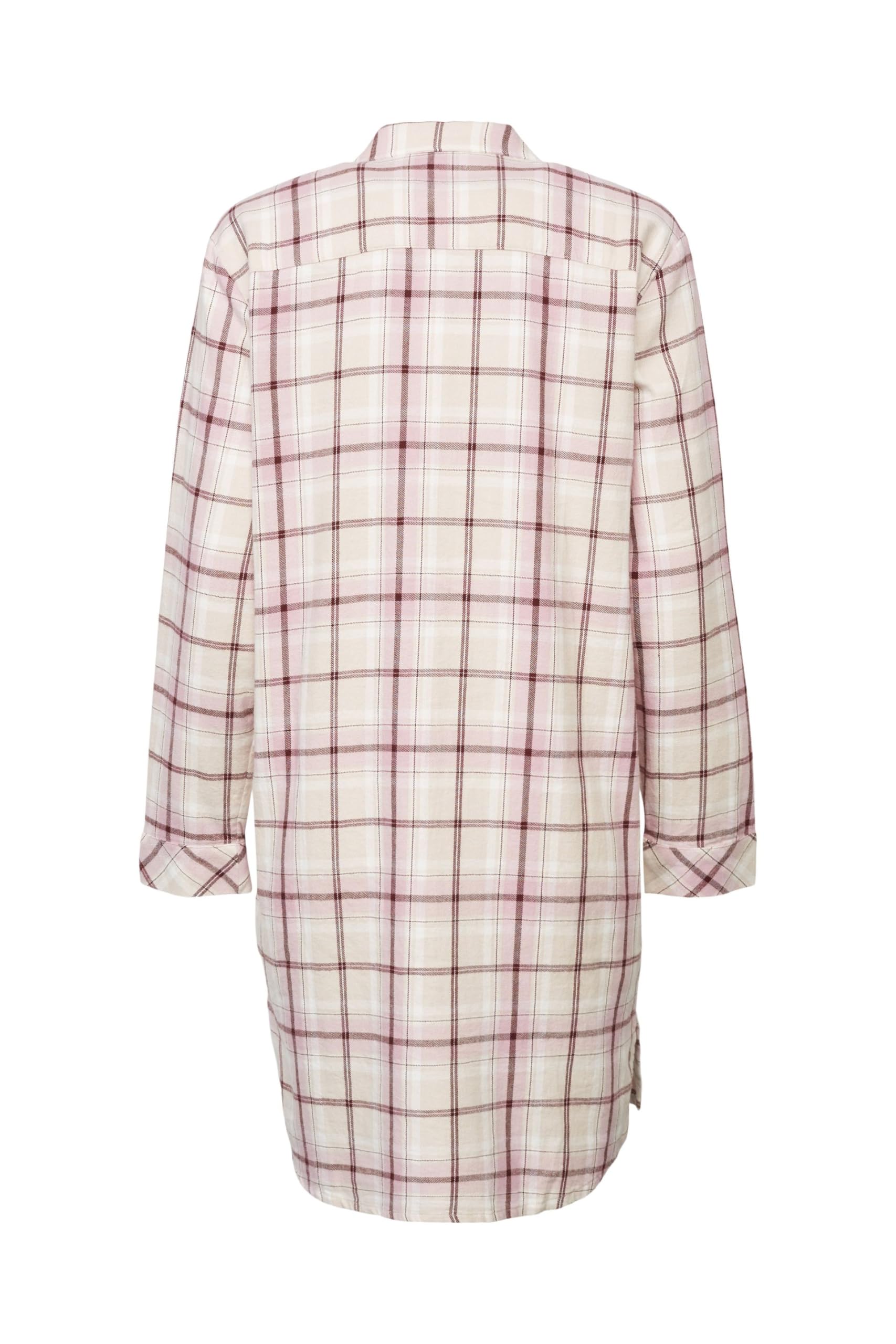 esprit-soft-flannel-damen-nachthemd-kuscheliges-flanell-nachtkleid-mit-langarm image 2