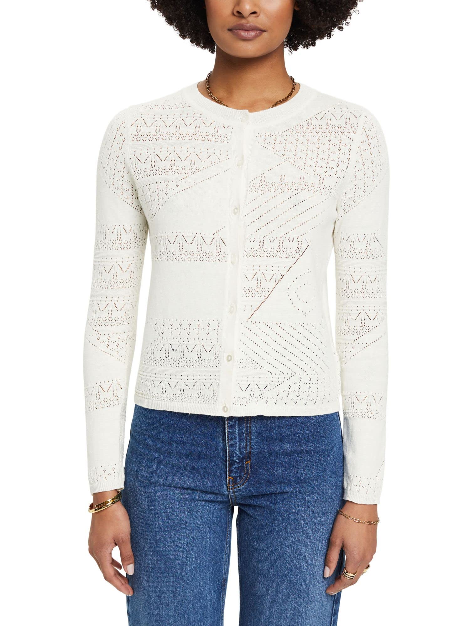 esprit-033eo1i305-damen-strickjacke-klassische-strick-cardigan-mit-entspanntem-k image 6