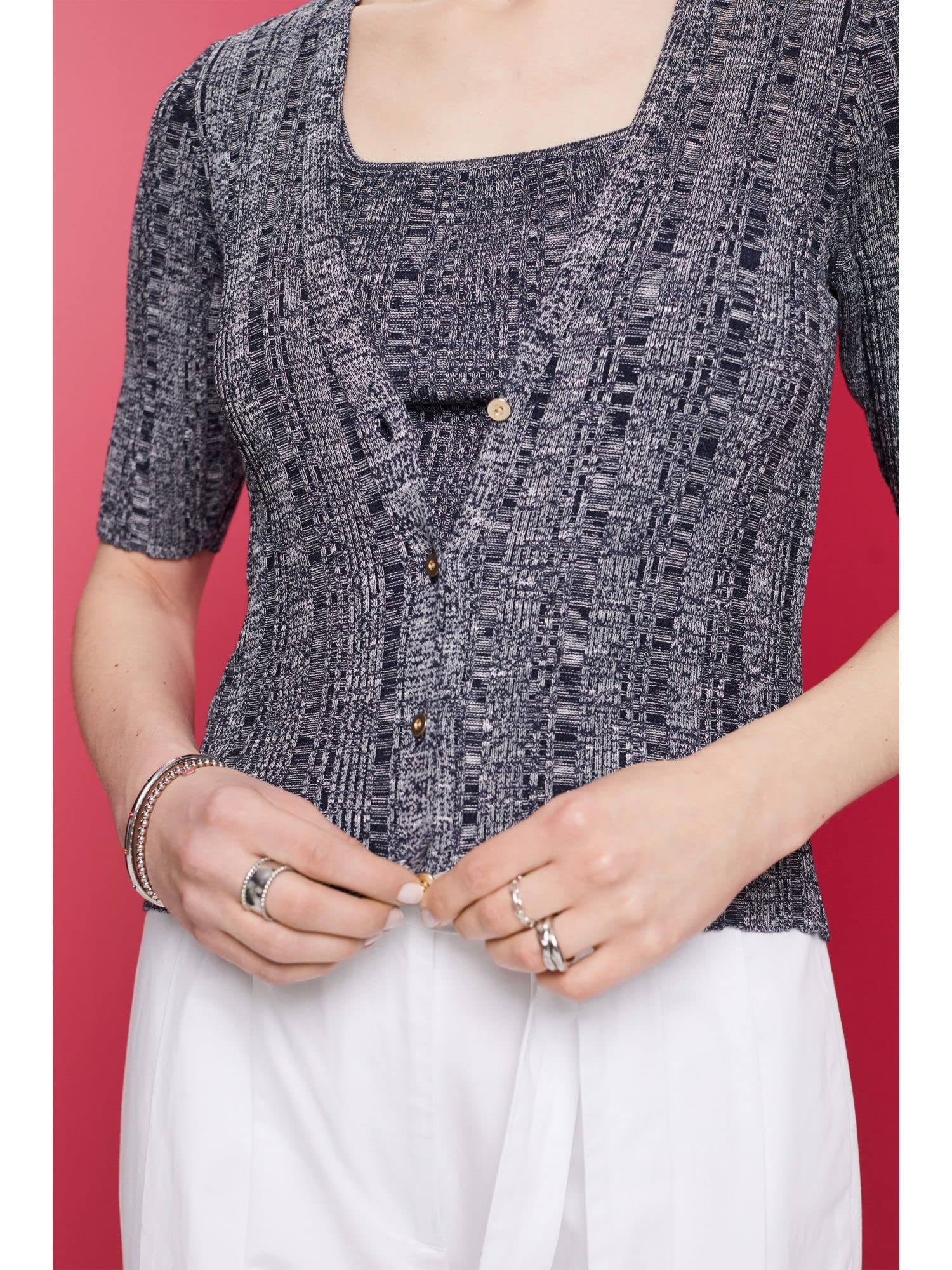 esprit-053eo1i302-damen-strickjacke-klassische-cardigan-mit-angenehmer-strickqua image 4