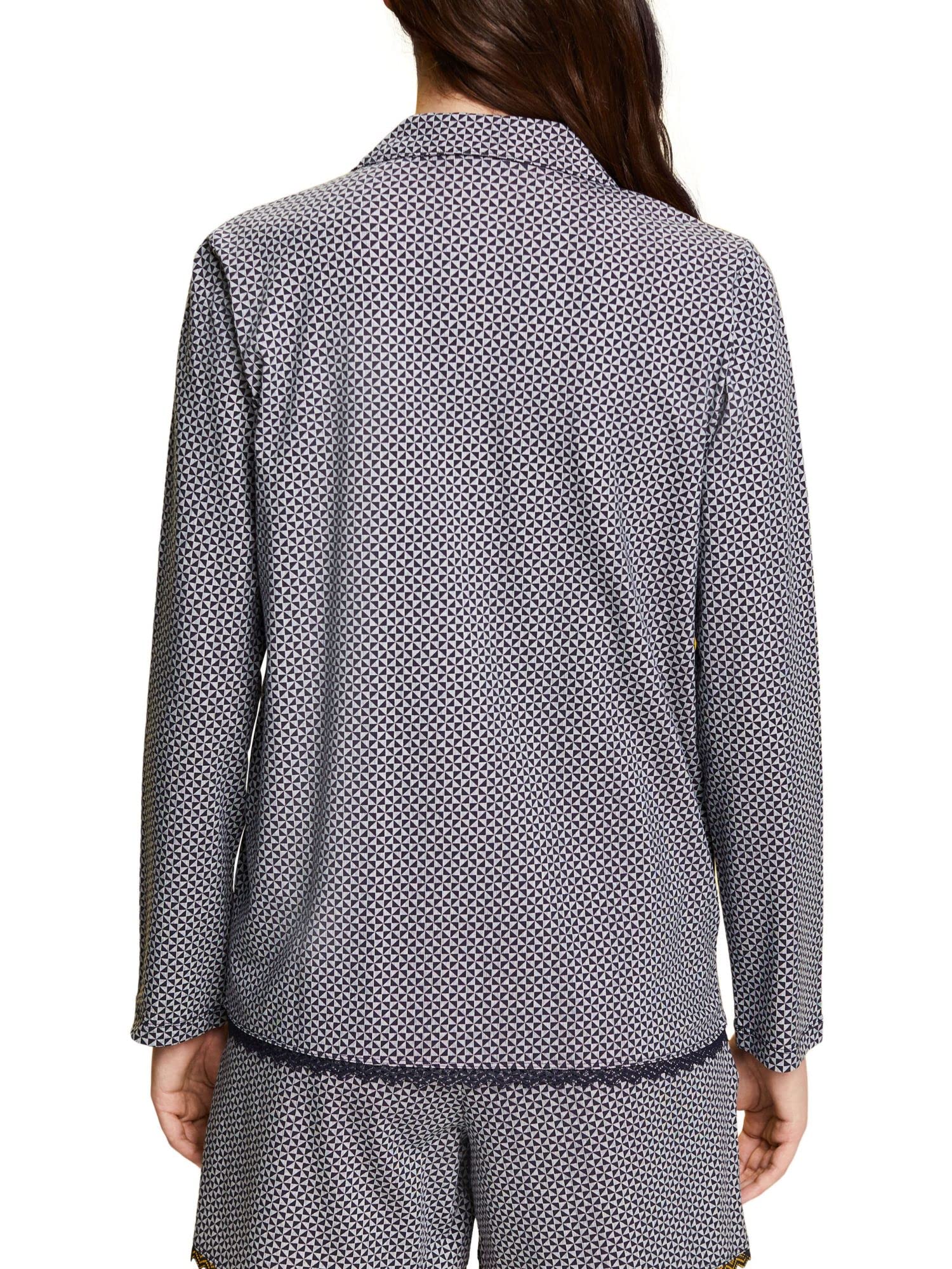 esprit-printed-cotton-lace-damen-pyjamaoberteil-kurzarm-schlafshirt-mit-spitze image 2