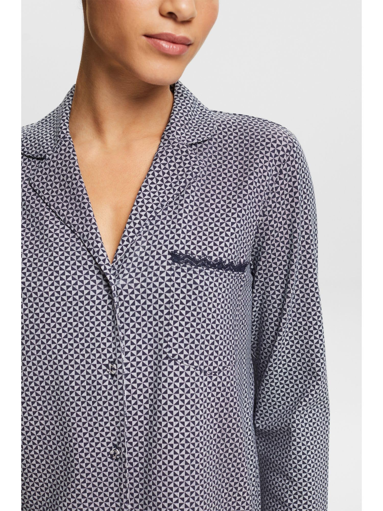 esprit-printed-cotton-lace-damen-nachthemd-leichtes-baumwoll-nachtkleid-mit-spit image 4